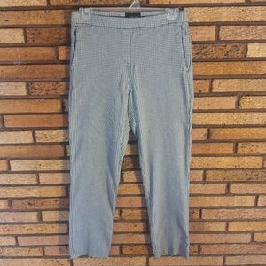 Massimo Fabbro Italy Size 4 Black And White Checkered Elastic Waist Ankle